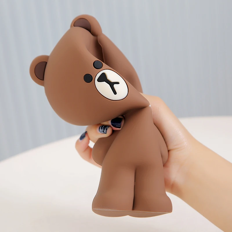 Мультяшные силиконовые ключницы пеналы для карандашей Kawaii милый медведь 3D пеналы школьные принадлежности канцелярские подарки