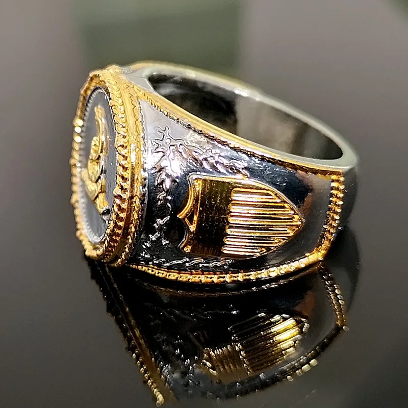 Модное кольцо Гремучая змея, панк, для мужчин и женщин, американская мемориальная монета, флаг, кольца на палец, золото, серебро, смешанные цвета, кольца с буквами Z4T396