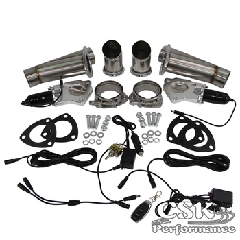 

2" / 2.25" / 2.5" /3" Dual Exhaust Catback Downpipe Cutout E-Cut Valve System Electric Control Kit Or Remote Control Kit