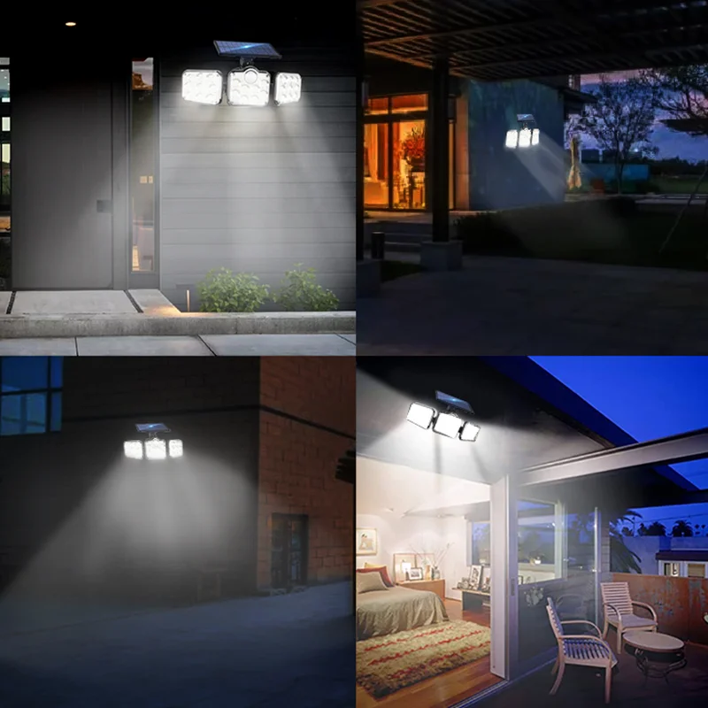 20w Solar Lights 108/122/138 LED Waterproof Outdoor Indoor Solar Lamp With Motion Sensor Adjustable Head Wide Lighting Angle