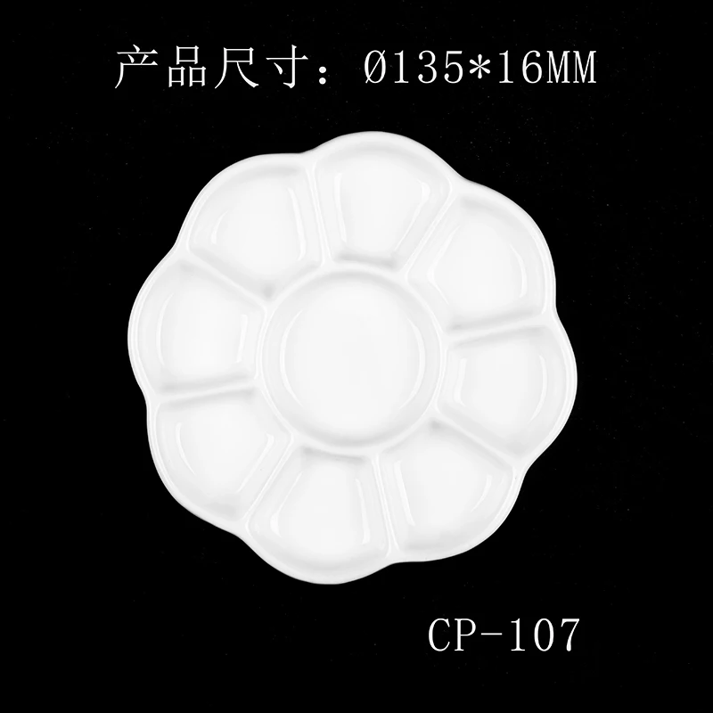 Artsecret White Ceramics Round 9 Hole Palette for Acrylic Oil Watercolor Gouache Craft DIY Art Painting Easy Washing color palette watercolor palette