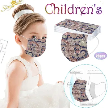 

Child Aesthetic Printed Facemask Disposable Breathable Mask Three Layer Protective Mouth Cover Elastic Ear Hook Mascarillas