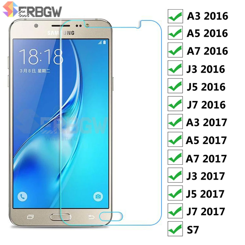 С уровнем твердости 9H Стекло для samsung Galaxy J3 J5 J7 Экран закаленное Стекло на samsung A7 A5 A3 S7 защитная пленка