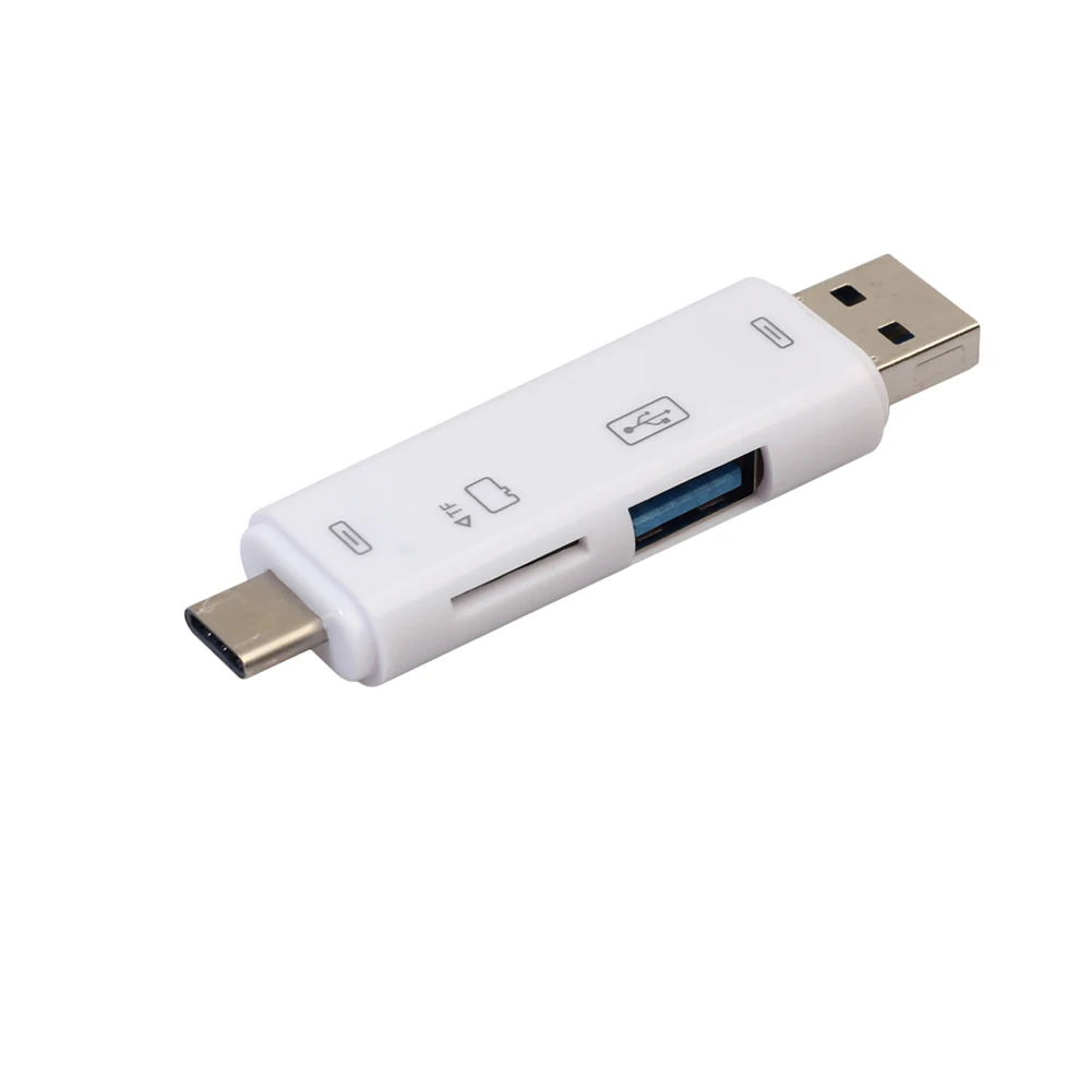 Многофункциональный USB 3,1 type-C к USB 2,0 Micro 5Pin TF адаптер для чтения карт OTG