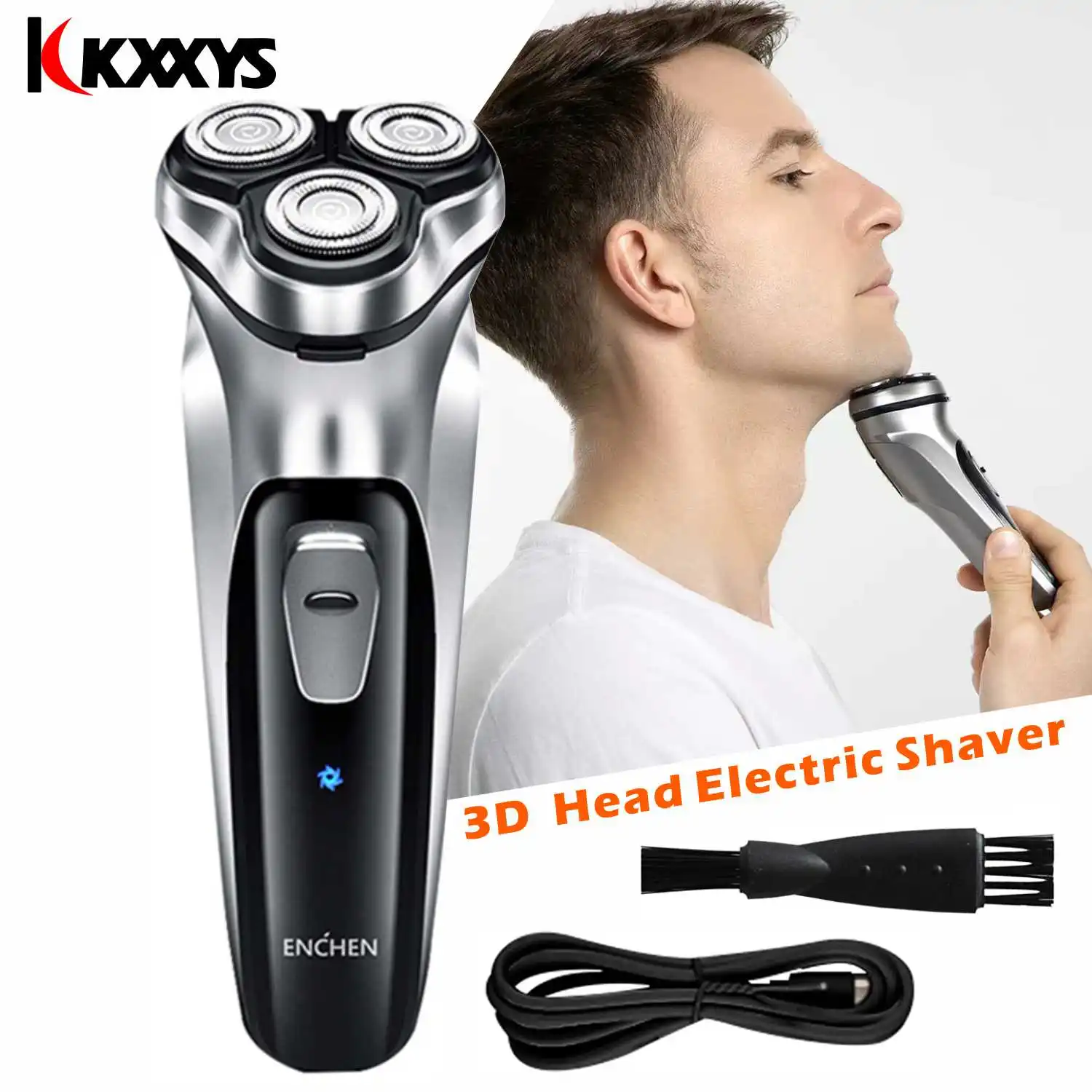 

Enchen 3D Electric Shaver Men's Razor Beard Trimmer Type-C USB Rechargeable Floating blade Washable Sideburns