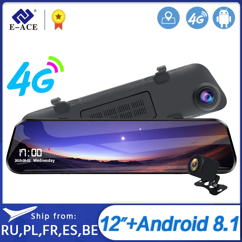 Зеркало видеорегистратор ADAS 4G 12 дюймов IPS Full HD 1080P Android Wi Fi GPS|Видеорегистраторы| |