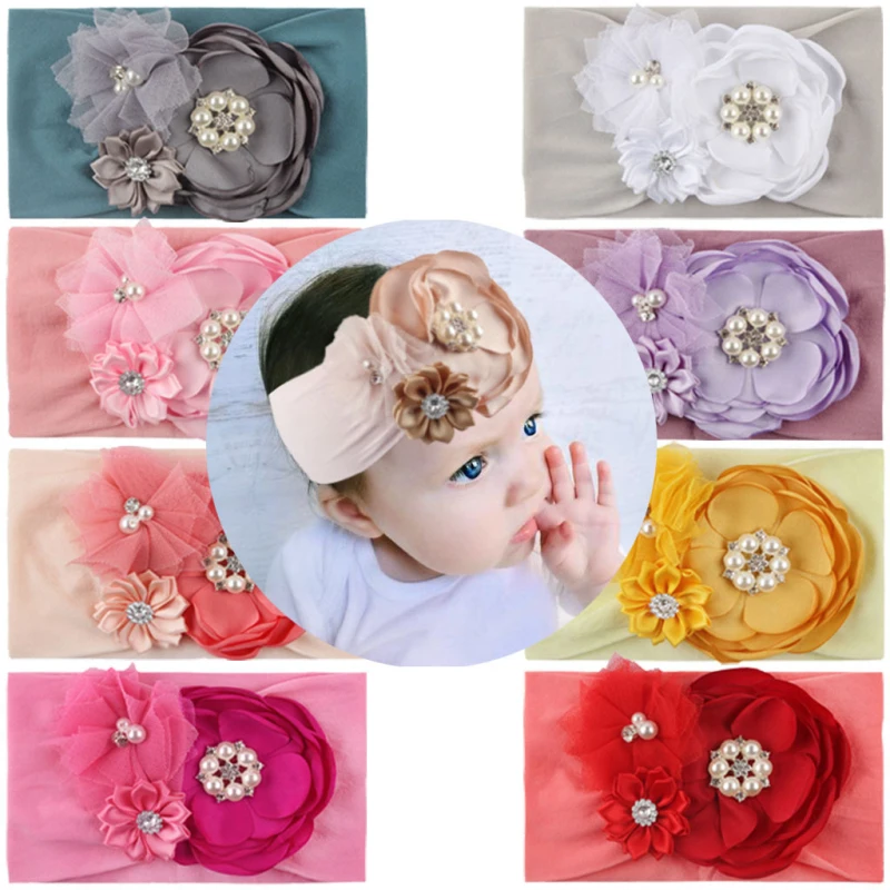 Baby Hair Band Children's Seamless Super Soft Cotton Chiffon Headband Cute Princess Hair Accessories Baby Turban Bow Kids Gifts cheap baby accessories	