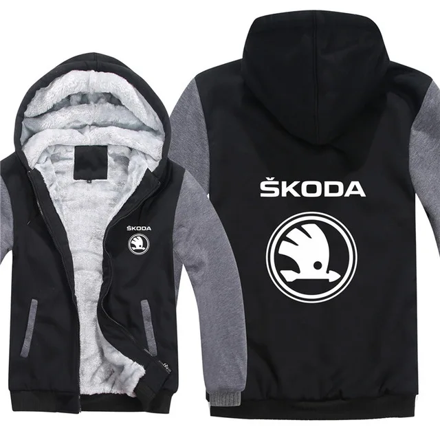 Новинка, размер S-5XL, новинка, skoda, худи, куртка, зимняя, мужская, унисекс, повседневная, шерсть, подкладка, флис, Мужское пальто, толстовки, пуловер
