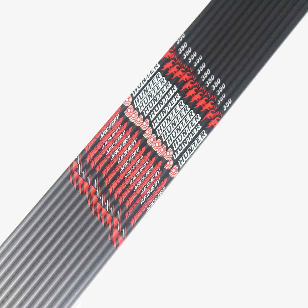 

Углеродные стрелы Dechuang для стрельбы из лука, 12 шт., валы для стрел 300, 350, 400, id5.2мм для традиционного Лука, охоты