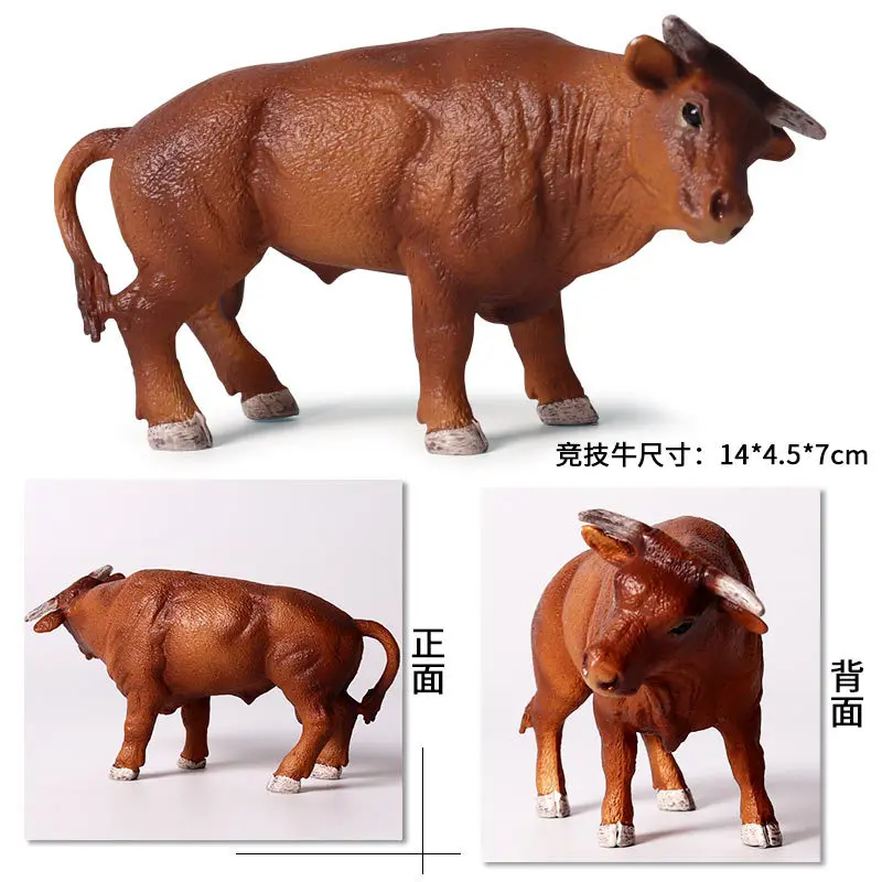 

Children Model Solid Animal World Model Thin Cow Farm Athletic Cattle Static Garage Kit Toy
