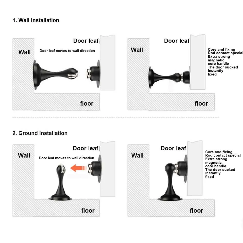 Защитная Простая установка фиксатор держатель ловить стикер Туалет Сильный всасывания дома не удар магнитный дверной стоп из нержавеющей стали