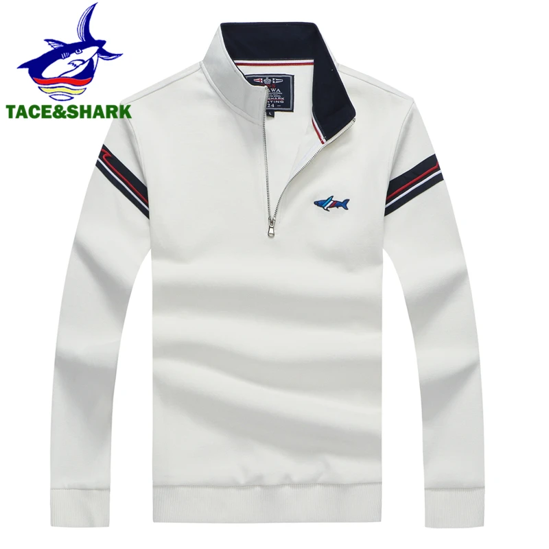 Мужская Повседневная рубашка поло TACE & SHARK модная деловая с длинными рукавами на