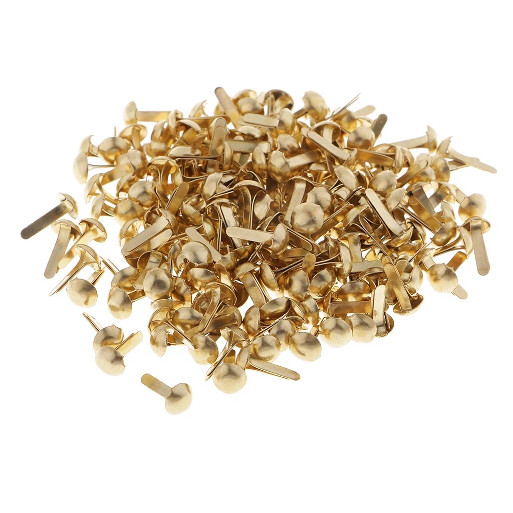 200x Round Head 4.5mm Metal Brads Paper Fasteners Scrapbooking Embellishment