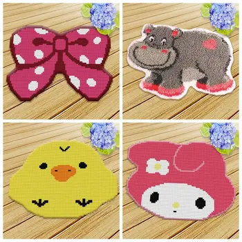 

Prajna Needlework Latch Hook Kits Rug Lovely Child Canvas Knit Mat Crocheting Cross Stitch Fomiaran For Needlework DIY Handmade