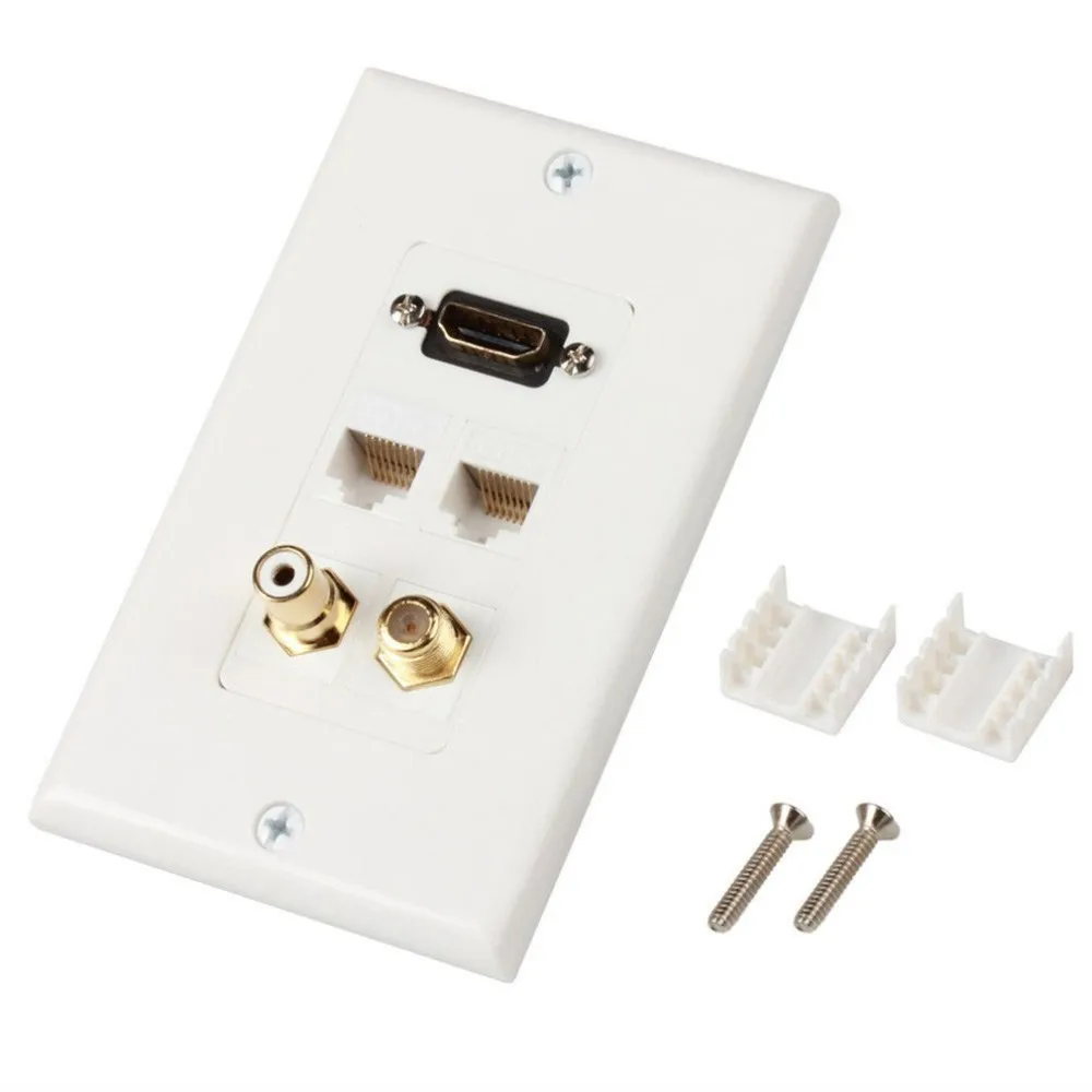 HDMI Ethernet сетевой RJ45RCA F коаксиальный разъем мульти комбо настенной розетки RCA разъем вставить проводку розетка крышка Панель