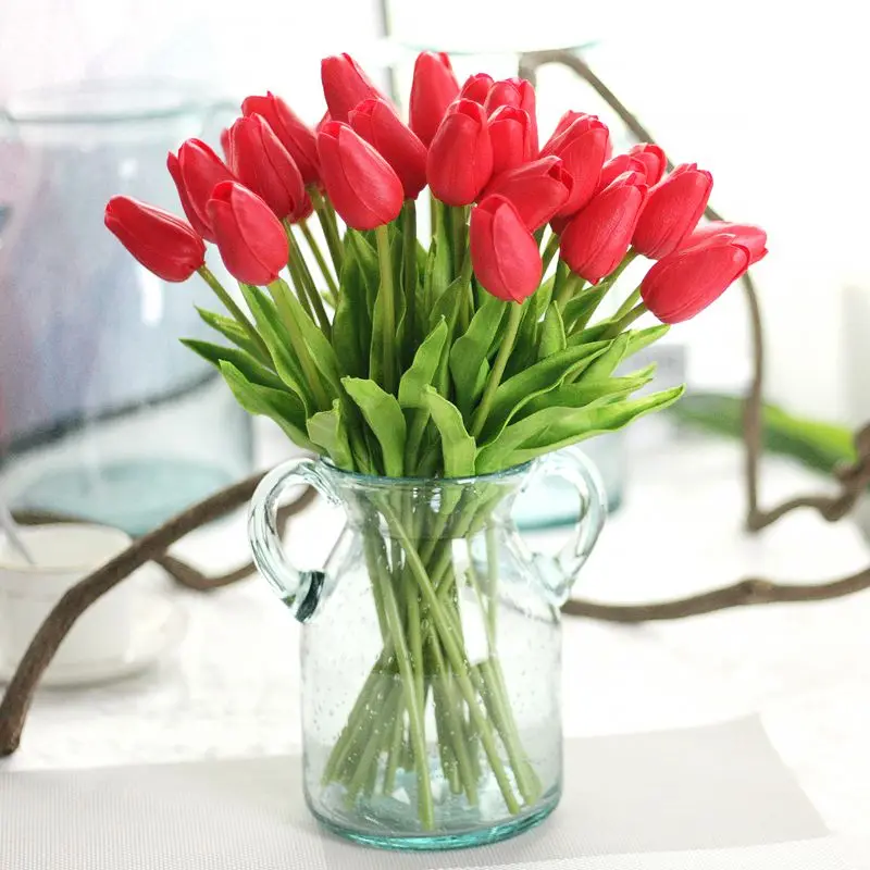 1 piece of 32 CM White Tulip Silk Flower Artificial Wedding Hotel Living room Gift Garden Decoration | Дом и сад