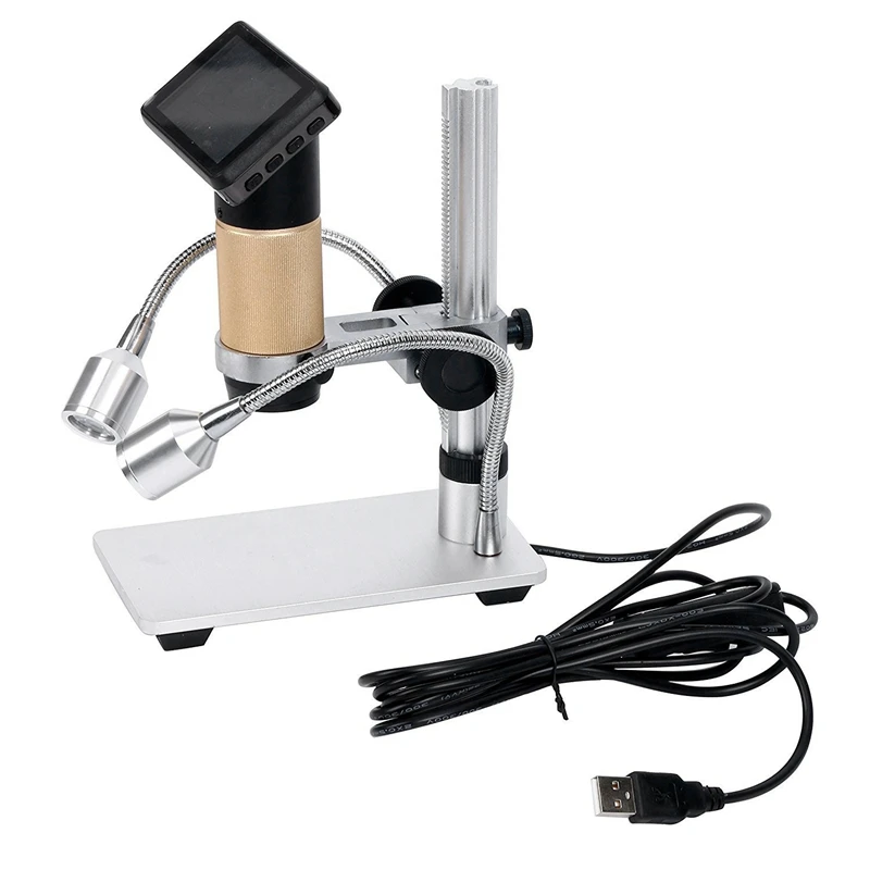

HDMI Full HD USB Microscope Magnifier Long Object Distance Microscope Double Output for Soldering Tool Phone Watch Repair