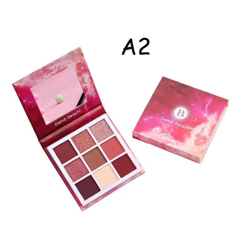 02 Shimmer МАТОВЫЕ непромокаемые тени для век Палитра долговечные цветные тени для век порошок 9 цветов Косметика для макияжа - Цвет: 02