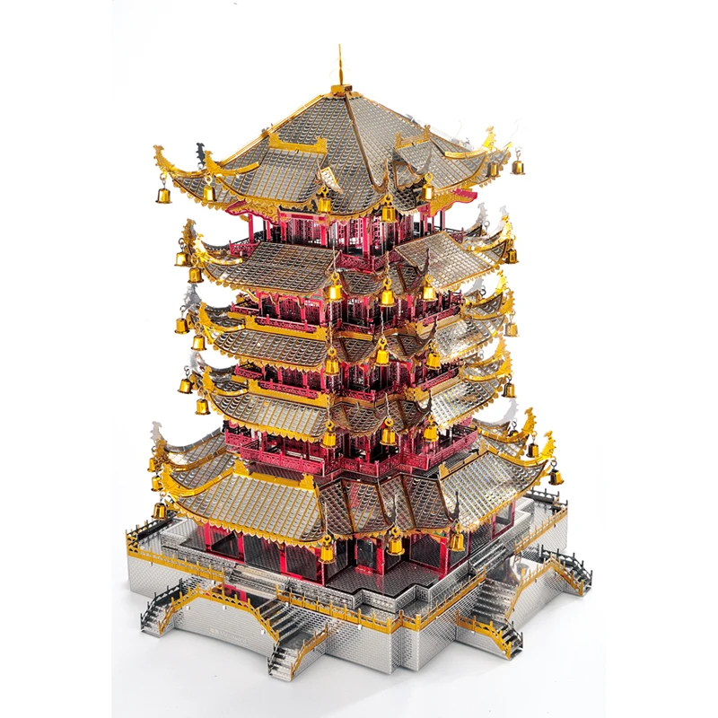 Microworld 3D DIY сборка Металл желтый кран Строительство башни Развивающий Пазл головоломка лазерная резка игрушка для детей и взрослых