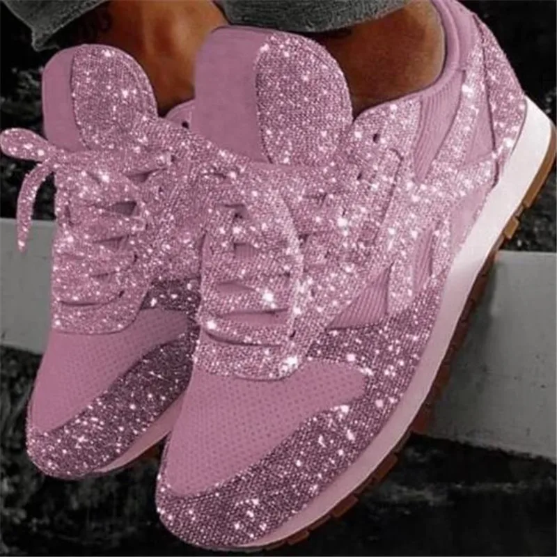 

Spring autumn new women's shoes sponge cake sequins casual shoes breathable rhinestones thick bottom sneakers womens shoes 35-43