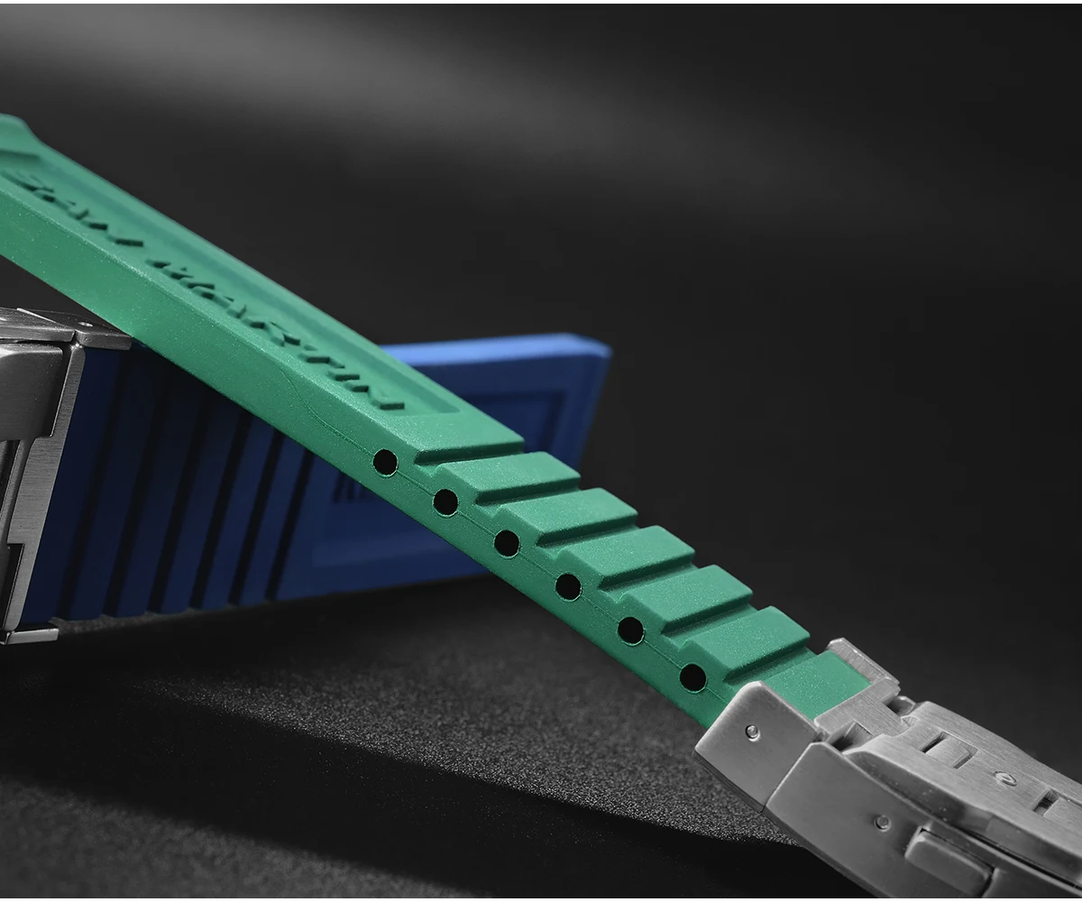 San Martin Watch Bands Rubber Straps 20mm 22mm With Folding Clasp