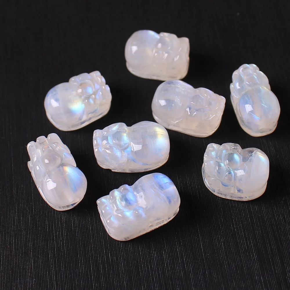 

10PCNatural Stone Blue Moonstone Pixiu Pendant Beads Healing Power Stone Accessories DIY Bracelet Necklace Jewelry Wholesale