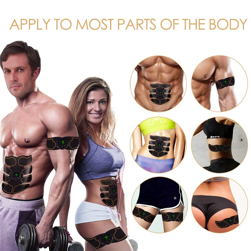 Charging Muscle Stimulator Slimming EMS Electric Massager LED Anti-cellulite Massager Exercise Fitness Equipment 8-Pack Trainer