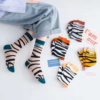 

Women Socks Harajuku Kawaii Cute Dairy zebra Pattern Soft Breathable Cotton Socks Ankle High Casual Comfy Socks Vintage Sox Soks