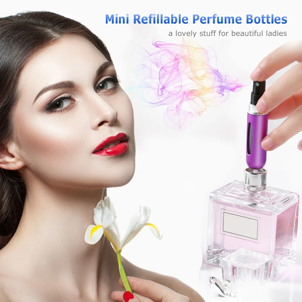 

1 pcs Portable Mini Refillable Perfume Bottles Atomizer Spray Pump for Travel 5ml 4 colors