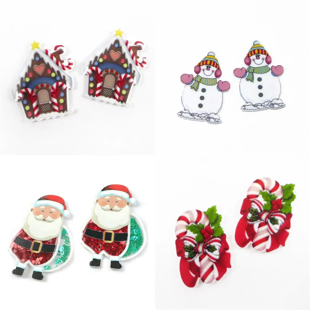 5pcs/lot Santa Claus Snowman Flatback Planar Resin DIY Christmas Crafts Festival Party Home Gift Decorations Accessories Shakers | Дом и сад
