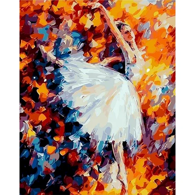 RUOPOTY Painting By Numbers Paint Dancer DIY Canvas Pictures By Numbers Hand Painted Canvas Painting Music Girl Home Decor 991272