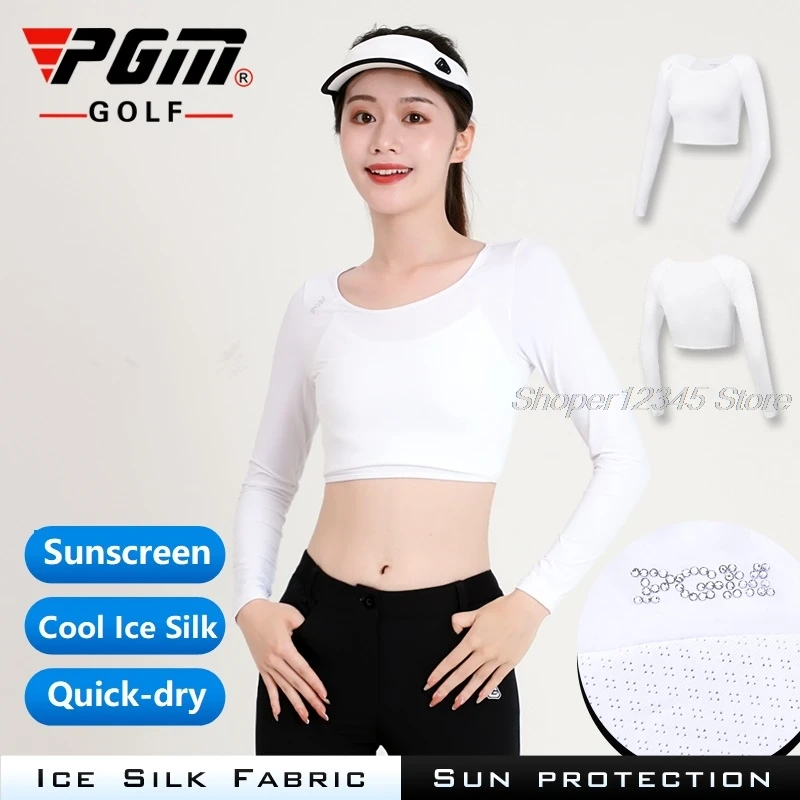 Pgm Womens Antiuv Golf Shirts Halflength Long Sleeve Summer Sunscreen