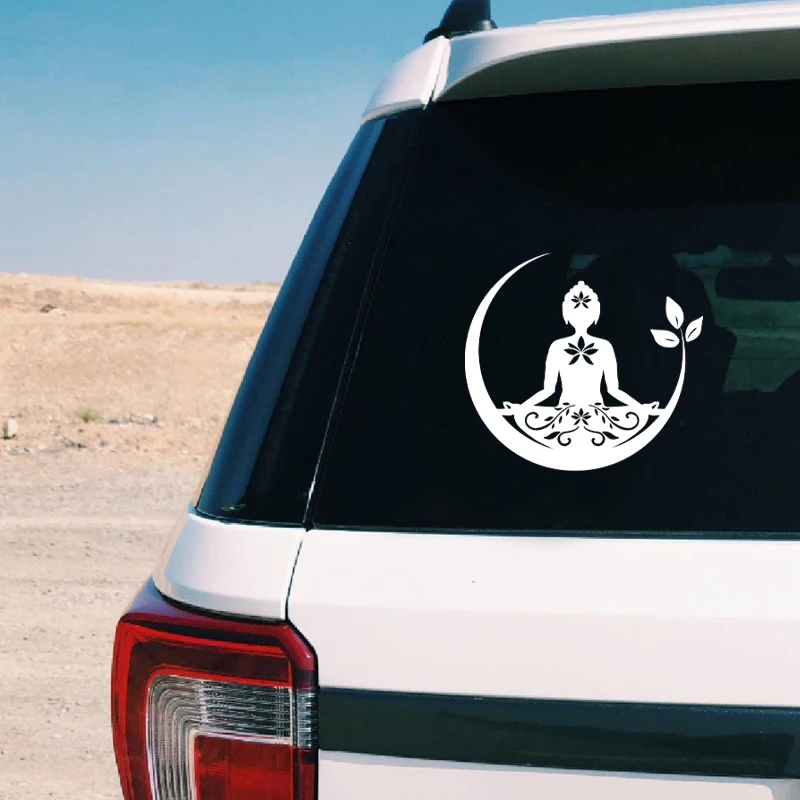 Buddha Chakra Peace Love Good Vibes Vinyl Sticker Car Window Decor, Zentangle Mandala Laptop Decals for Apple Macbook Pro / Air, vinyl stickers, self adhesive stickers, car stickers, window stickers
