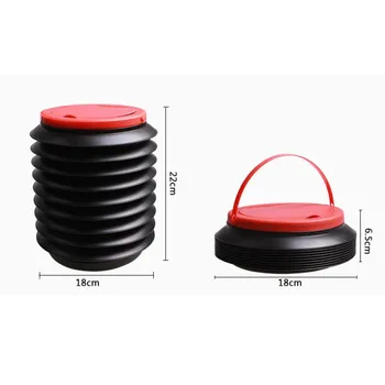 

Auto Rubbish Dustbin Trash Can Car Folding Bin Drum Collection Trash Can 4L Multi-function Telescopic Bucket Car Accessories