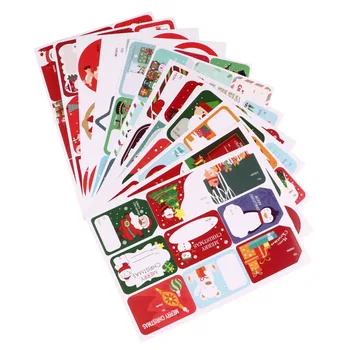 

24 Sheets Xmas Sealing Stickers Adhesive Stickers Writable Labels for Packaging