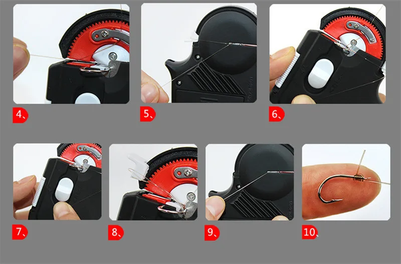 Portable Electric Automatic Fishing Hook Tier Machine Fishing Line Hook Knotting Tool Tying Device Fishing Accessories (9)