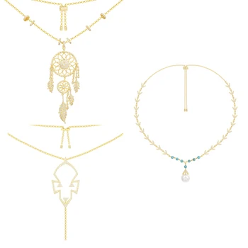 

2020 New High-quality Gold-colored Zircon Mask, Lagoon Leaf, Dream Catcher Bracelet Series, Original Female Fashion Jewelry Gift