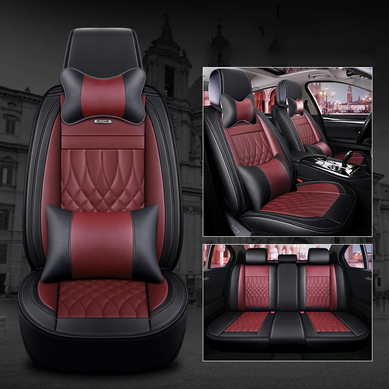 

Leather cover of car seat, suitable for five seat models with split pillow