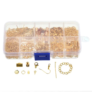 

1Box Single Ring Lobster Clasp Tail Chain Clip Buckle Chain Box For Bracelet Necklace DIY Jewelry Making Findings Tool Kit