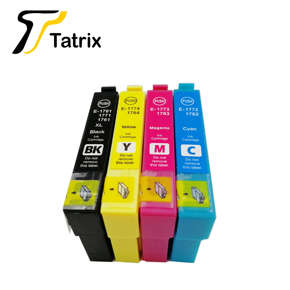 Tatrix для Epson 4PK T1771 - T1774 патрон чернил принтера дома XP-30/102/202/302/402/225/422 и т. д. |