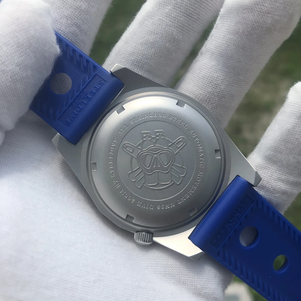 Steeldive Brand SD1979 Stainless Steel Bracelet Super Luminous C3 Blue Dial 200M Waterproof Dive Watch Men