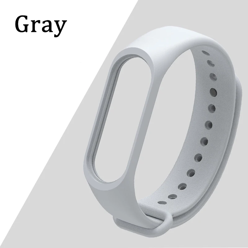 Ремешок для Xiaomi mi 2 3 4 аксессуары браслет силиконовый ремешок для mi Band 4 mi Band 3 браслет сменный ремешок для часов - Цвет ремешка: Серый