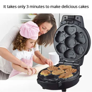 

Multifunctionele Huishoudelijke Mini Cake Machine Donut Elektromechanische Bakken Pan 2 In 1 Verwisselbare Bakplaat Cake Maker