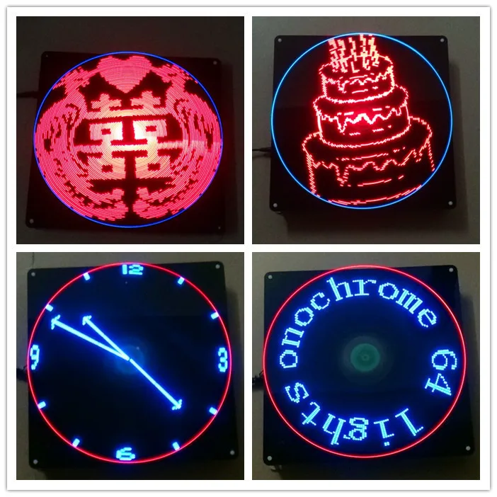 

Flat 64 Lights Rotating led pov Advertising Lamp DIY Kit Creative LED Electronic for Making Electronic Kit