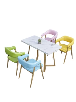 

Iron horn chair imitation solid wood stool coffee restaurant table and simple dining milk tea hot pot shop