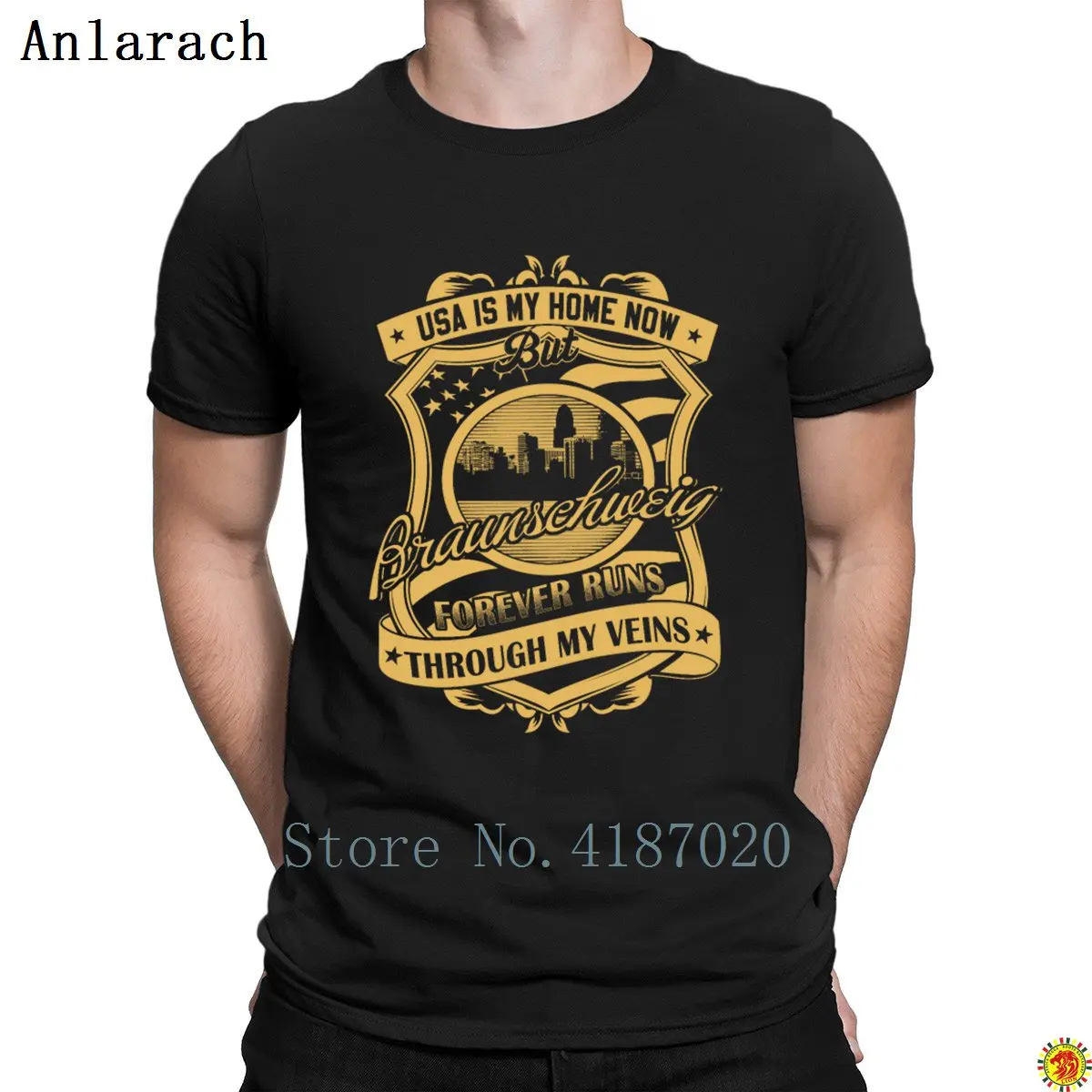

Braunschweig Germany Forever Runs Through My Vei T Shirt Summer Style Quirky Creative T Shirt For Men Graphic Tops 100% Cotton