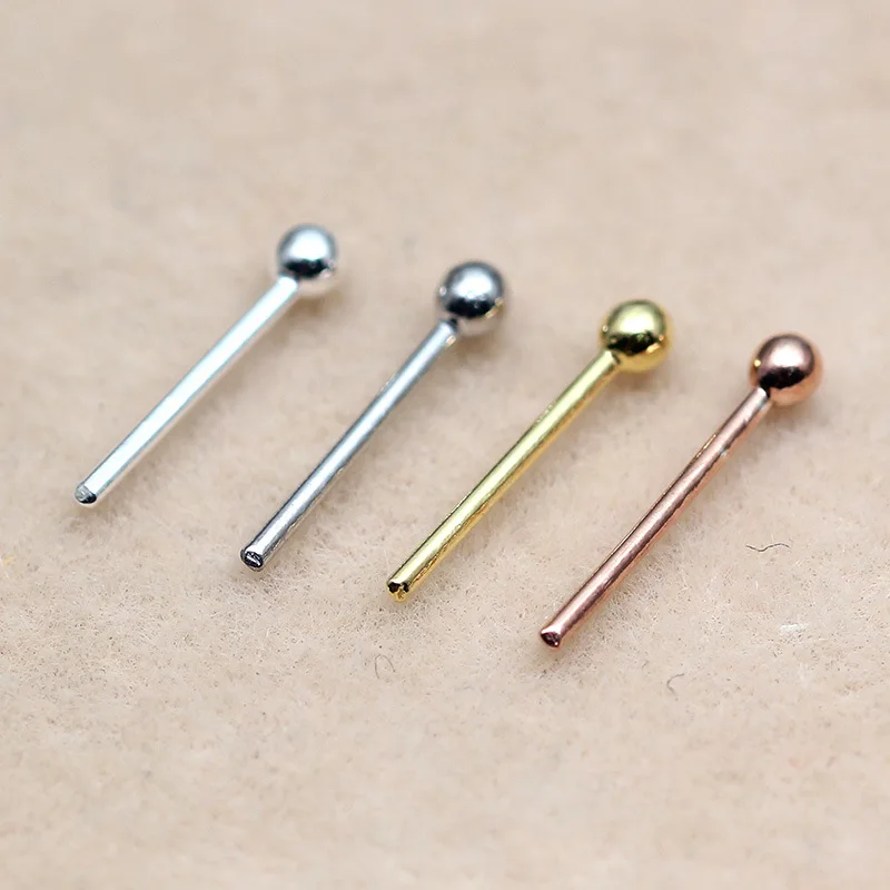S925 Pure Silver Ball Head Pin Genuine Sterling Silver Needles DIY Fine Jewelry Accessories 30pcs/lot SPA-BP1.6x0.6x9.5mm