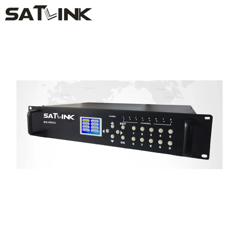 HD к DVB-T модулятор кодировщика 8 маршрута MPEG4 аналоговый A/V Источник SATLINK |
