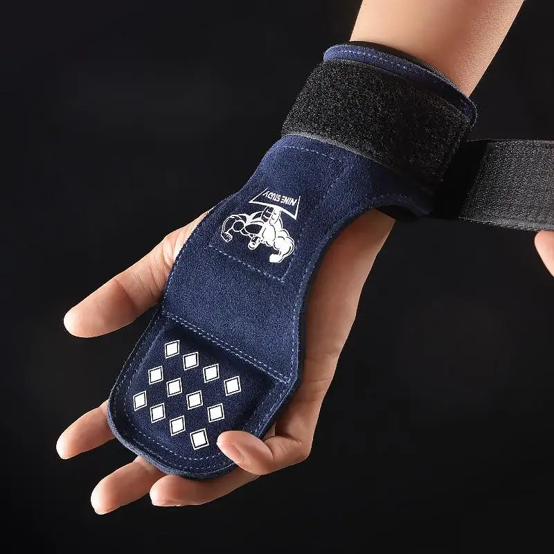 New Leather Gym Gloves Pull-ups Lifting Gymnastic Crossfit Anti-Skid Belt Wraps Support Palm Protection Pads Fitness Accessories gym gloves compression gloves