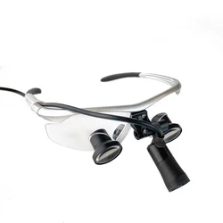 Loupes de chirurgie dentaire personnalisées 2,5x TTL (à travers les lentilles) avec projecteur LED (lampe TTL2.5X + 06A) 